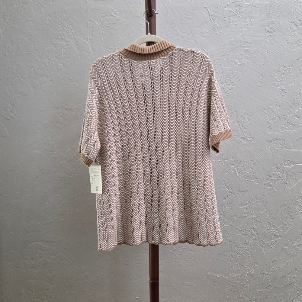 ST257. Chevron Pointelle Knit Shirt & Pants Matching Set - Picture 8 of 11